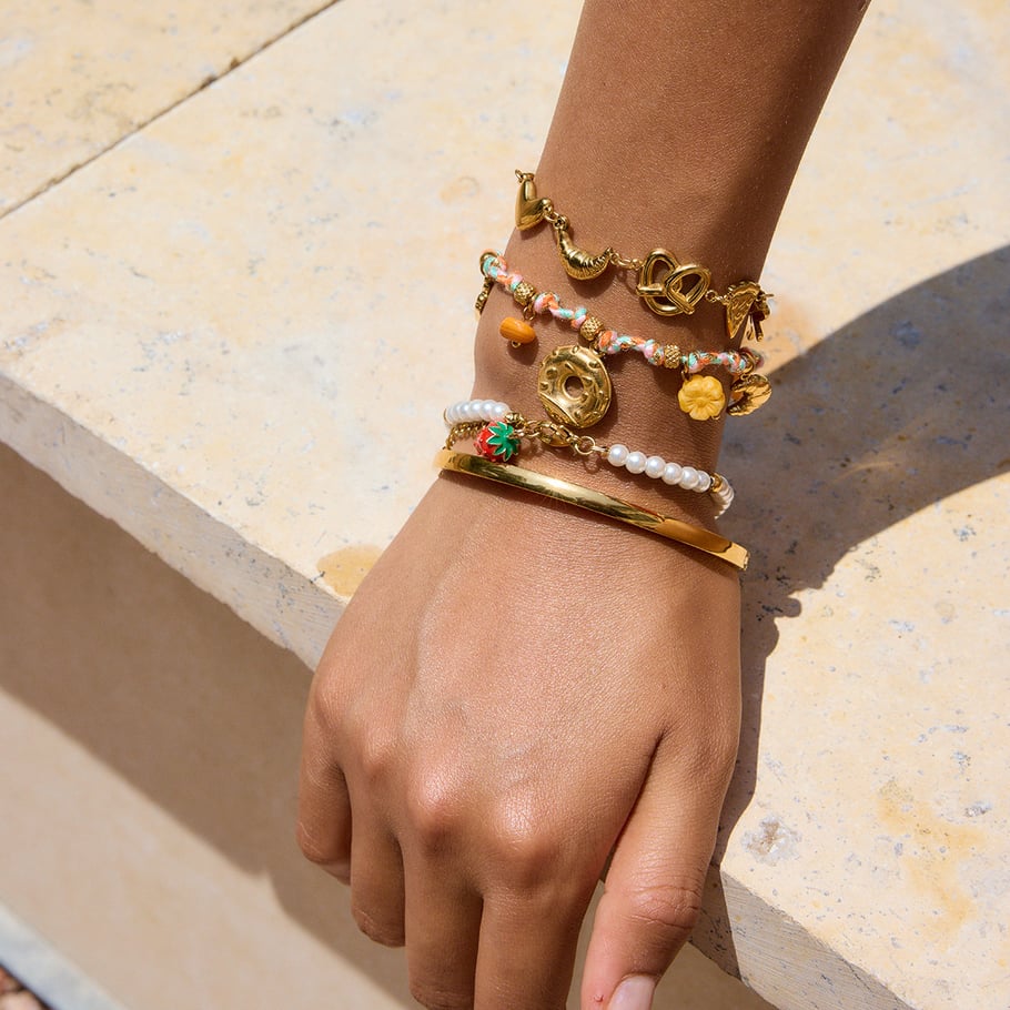 1 stuk ontwerpbare donutvormige damesarmband van roestvrij staal met bedel Afbeelding9
