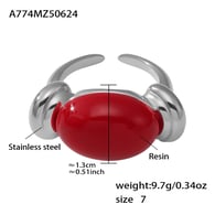 A774-Steel Red Resin Ring/No.7 Picture8