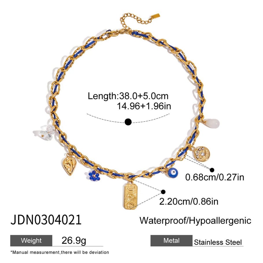 Collier pendentif rétro en acier inoxydable couleur or pour femme, motif tarot, 1 pièce Image2
