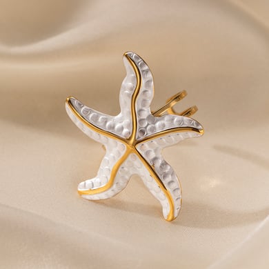 Starfish Stainless Steel Gold Color Earrings Set h5 Picture3