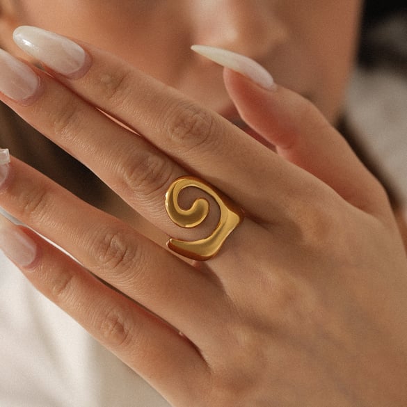 1 Piece Simple  Daily Irregular Shape Stainless Steel  Statement Rings 2