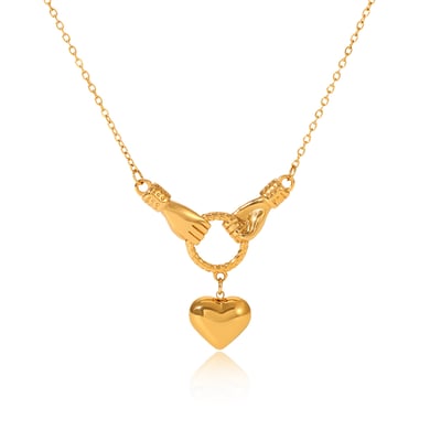 1 Piece  Daily Heart Stainless Steel  Gold Color  Women's Pendant Necklaces h5 