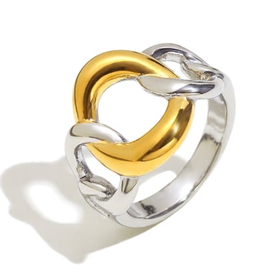1 Piece Simple Series Casual Mixed Color Stainless Steel Statement Rings h5 Picture4