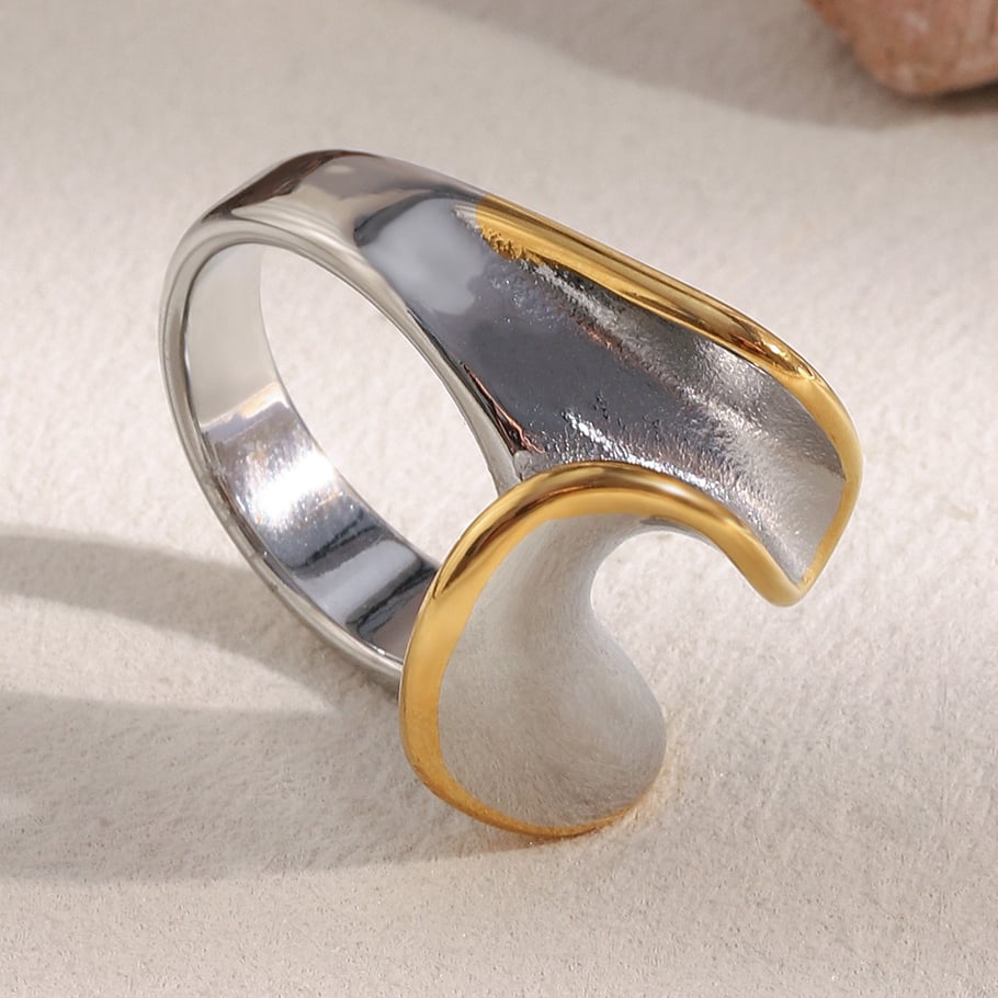 1 Piece Simple Series Casual Mixed Color Stainless Steel Statement Rings Picture2