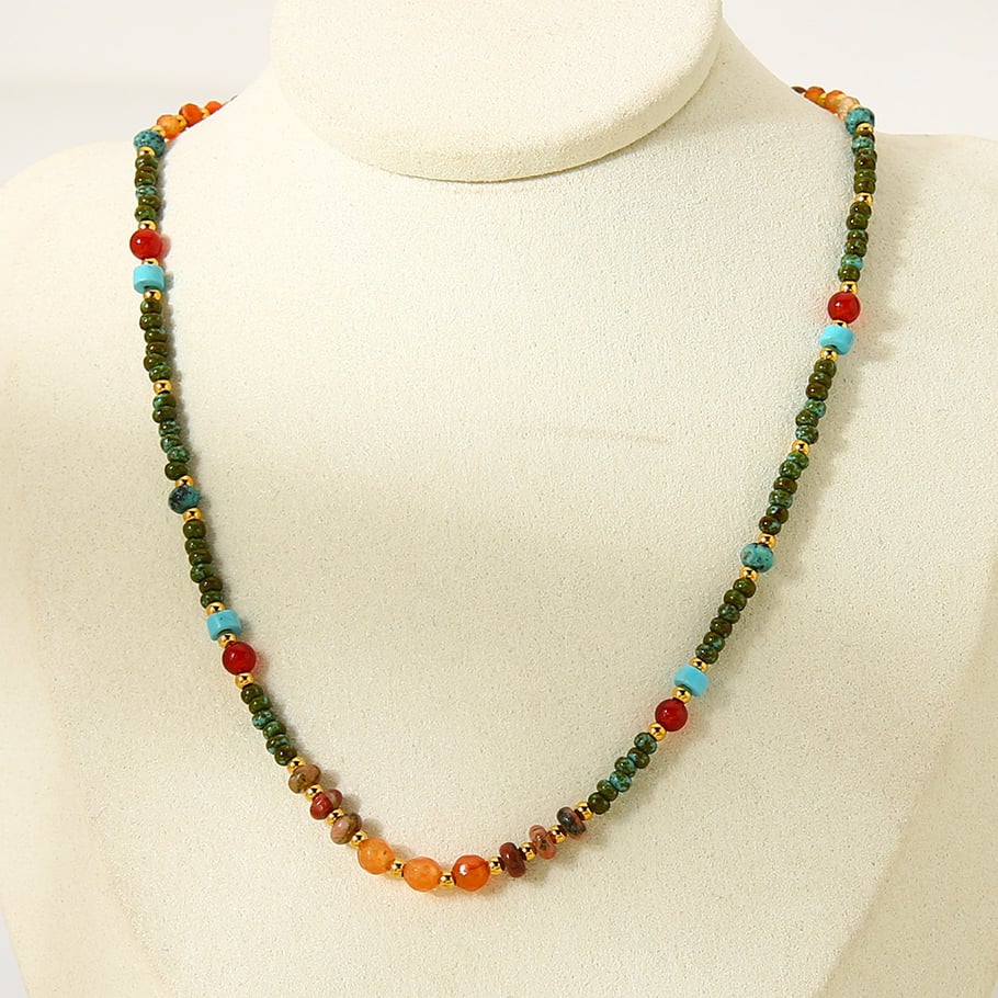 1 Piece Classic Natural Stones Beaded Necklace h5Picture4