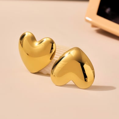 1 paire de boucles d&#39;oreilles à tige minimalistes en acier inoxydable couleur or pour femme h5 Image4