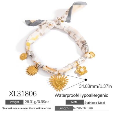1 Piece Simple Series Daily Heart Silk Gold Color Women's Pendant Necklaces h5 Picture2