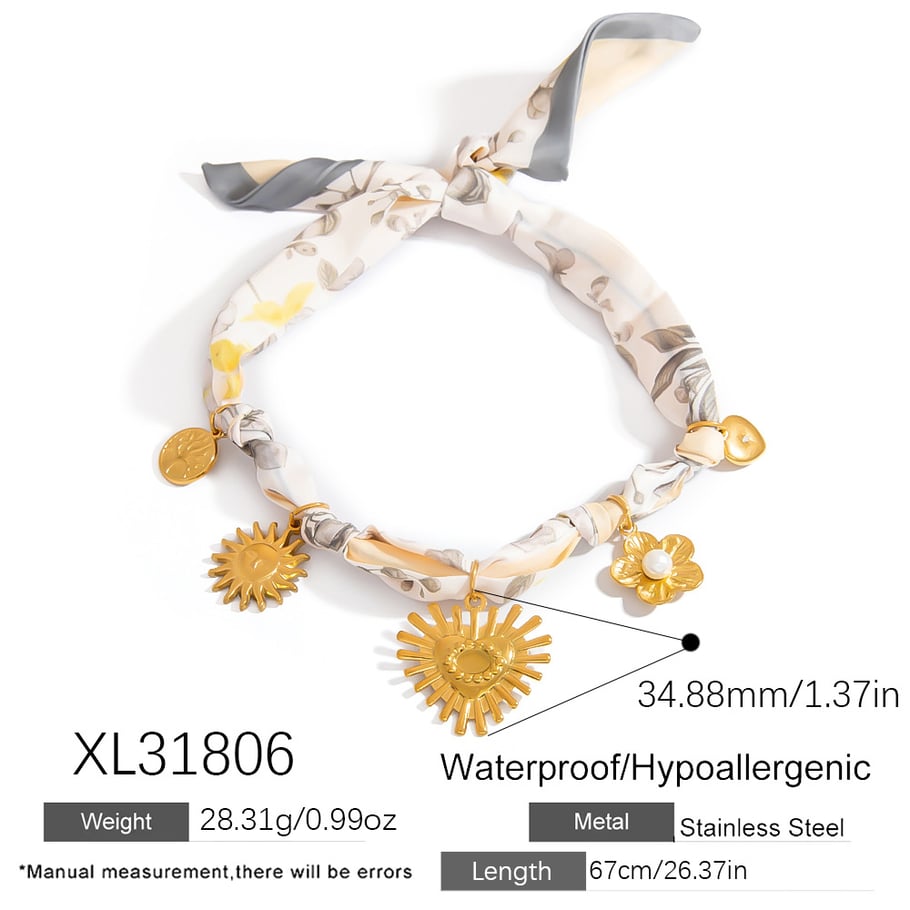 1 Piece Simple Series Daily Heart Silk Gold Color Women's Pendant Necklaces Picture2