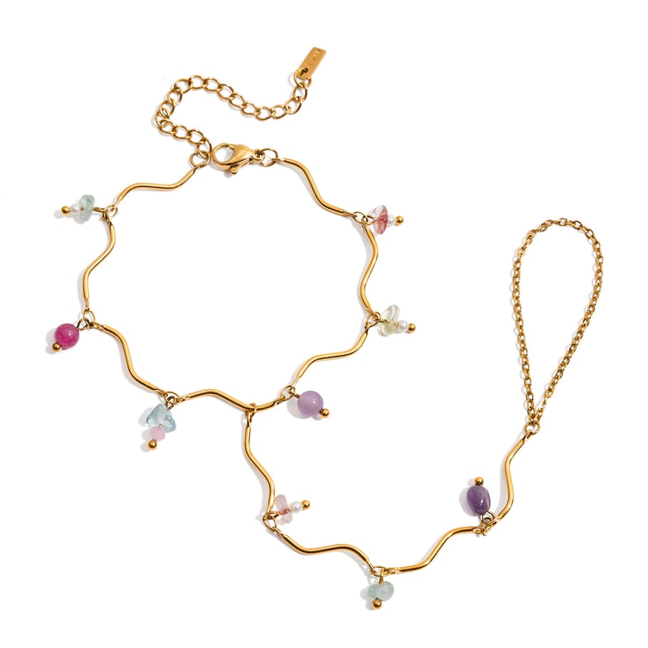 Bracelet à breloques pour femme, série romantique, perles douces, en acier inoxydable, couleur or 
