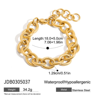 1 Piece Classic Twist Stainless Steel Gold Color Women's Chain Bracelets h5 