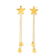 Five-pointed star tassel earrings-gold 