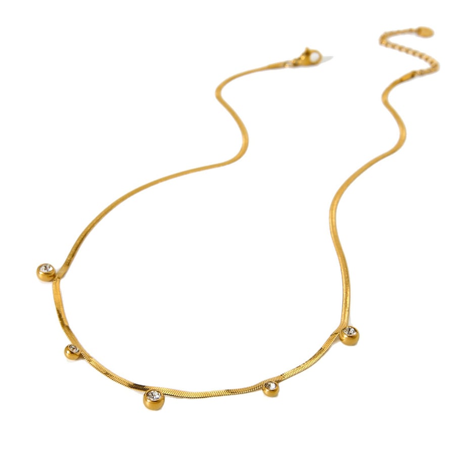Collana con ciondolo da donna in acciaio inossidabile con catena semplice da giorno, 1 pezzo Immagine2