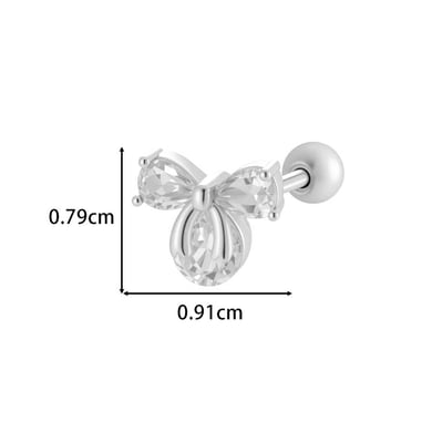 1 stuk strikknoop koper goudkleurige zirkoon piercing oorbel h5 Afbeelding2