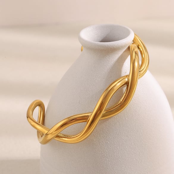 1 Piece Simple Series Casual Solid Color Stainless Steel Women's Bangles 2