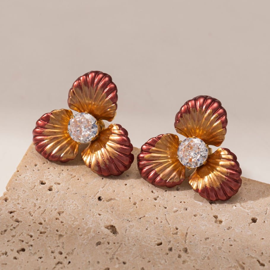 1 Piece Romantic Flower Stainless Steel Statement Ring Picture4