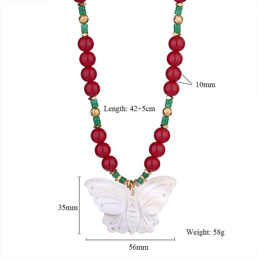 1 Piece Gorgeous Butterfly Natural Stones Women's Beaded Necklaces Picture2