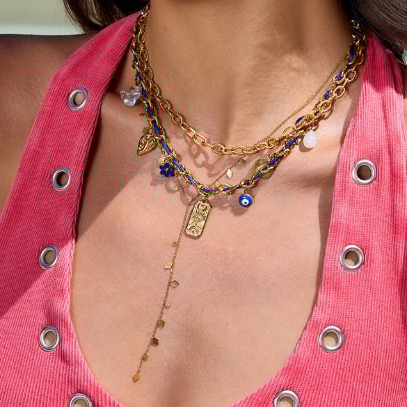 1 Piece Retro Tarot Stainless Steel Gold Color Women's Pendant Necklaces