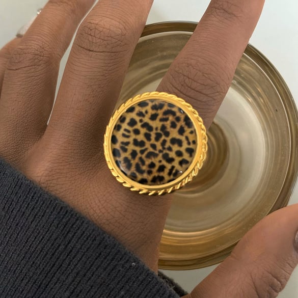 1 Piece Ethnic Series Simple Circle Stainless Steel   Gold Color  Statement Rings