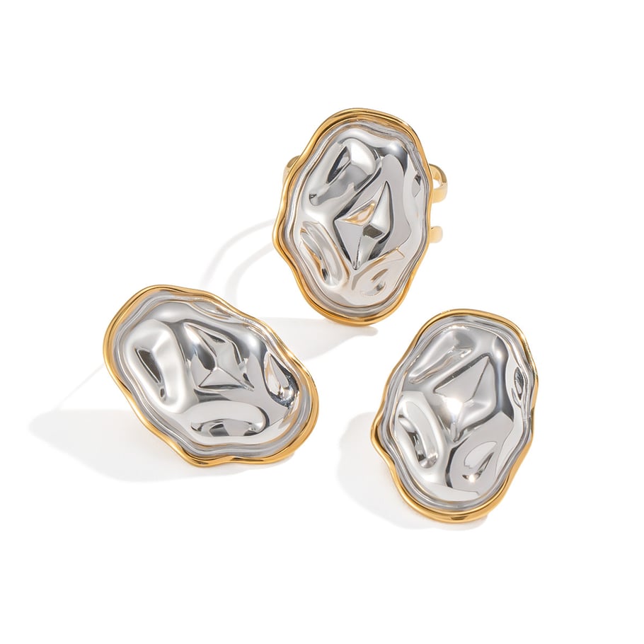 1 Pair Hammer Pattern Stainless Steel Mixed Color Stud Earrings h5Picture5