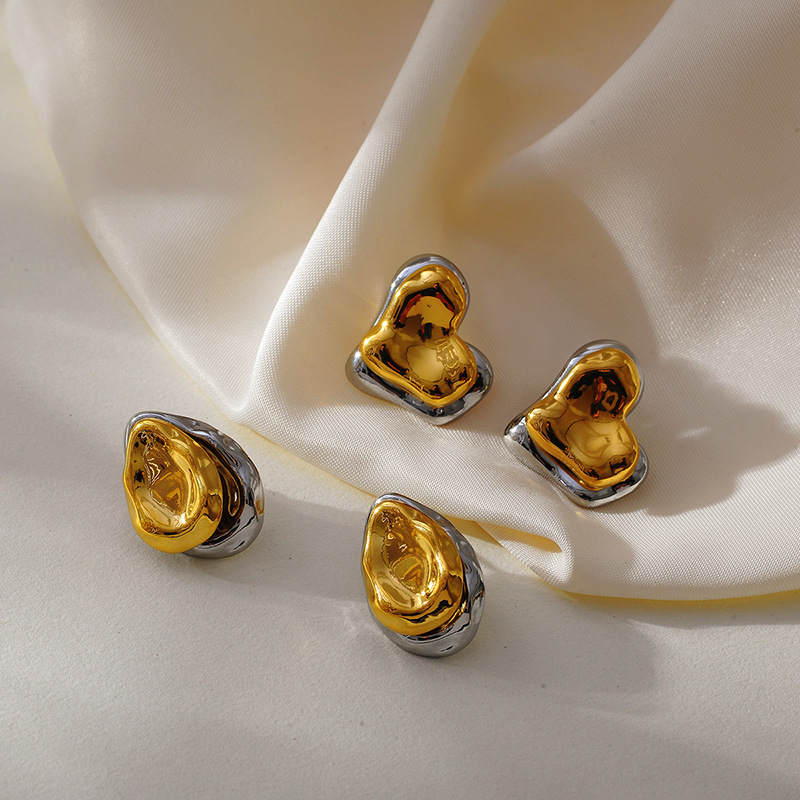 1 Paar Ohrstecker aus Edelstahl in verschiedenen Gold- und Silberfarben für Damen Bild2