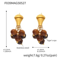 F039-Golden Tiger Eye Stone Earrings Picture3