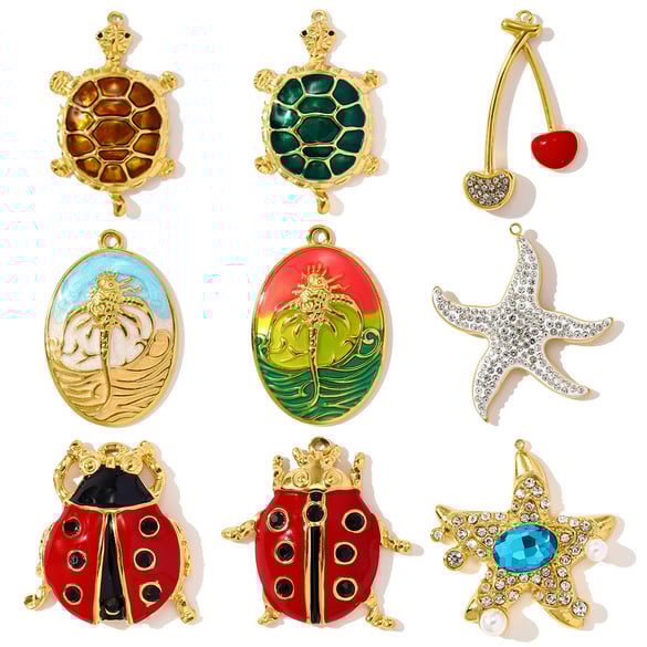 1 Piece Natural Turtle Stainless Steel Women's Pendants 2
