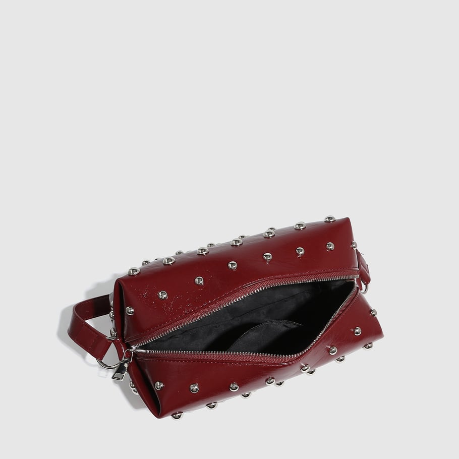 Bolso de mano de PU con remaches punk de serie simple para mujer de 1 pieza Imagen5