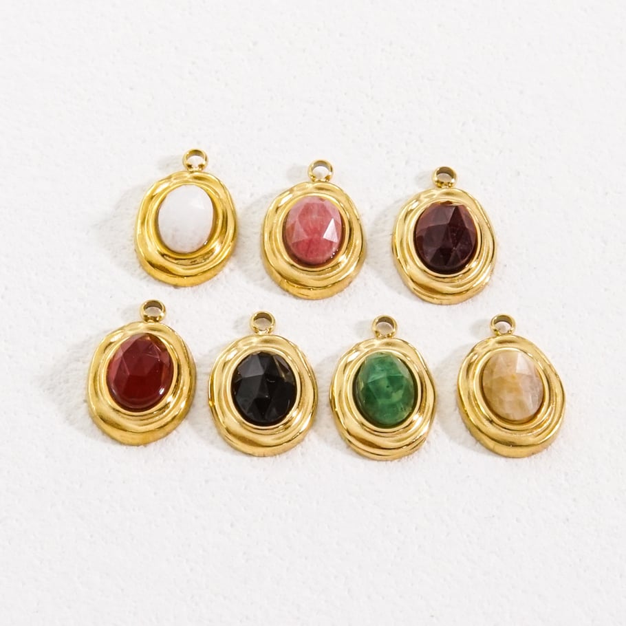 1 Piece Simple  Retro Irregular Shape Natural Stone Women's Pendants Picture5