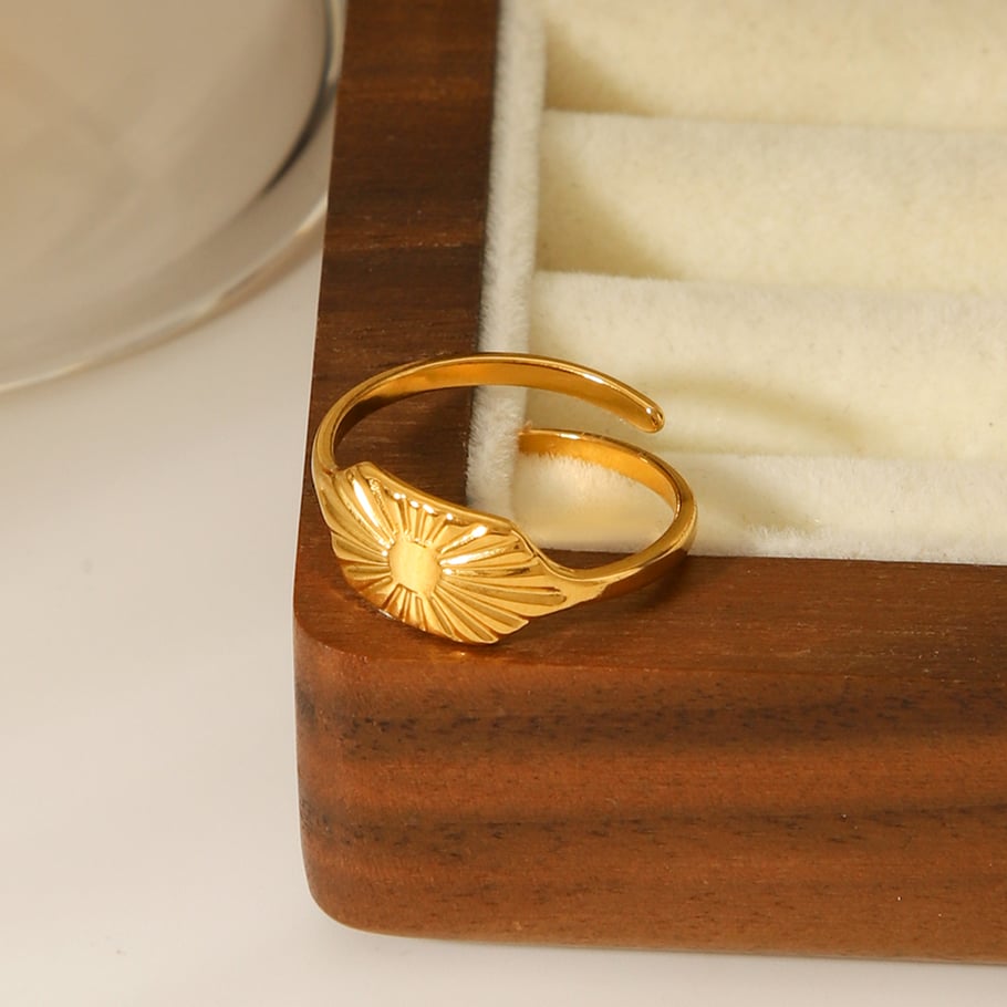1 Piece Simple Series Daily Sun Stainless Steel  Statement Rings Picture6