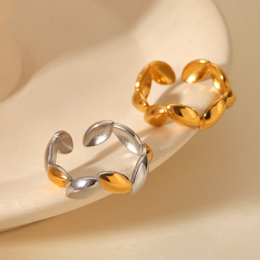 1 Pair Simple Series Daily Solid Color Stainless Steel  Statement Rings Picture5