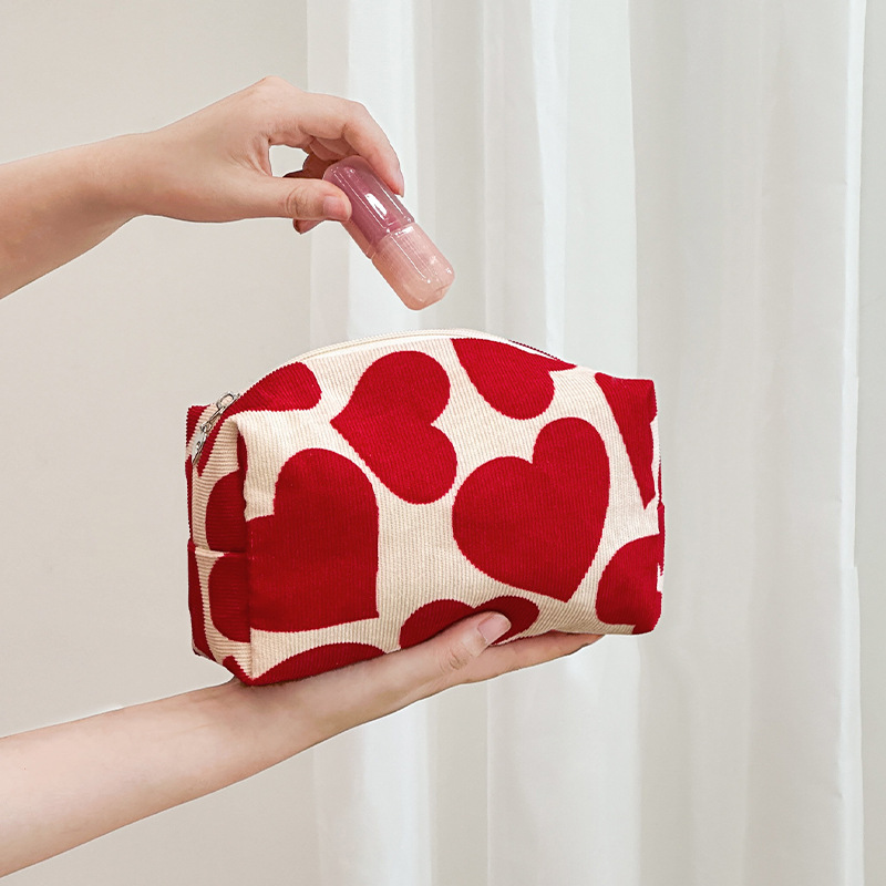 1 paar Simple Series Casual Heart make-uptassen voor dames Afbeelding3