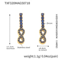 TXF320-Orecchini con zirconi blu Immagine2