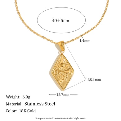 1 Piece Simple Series Daily Sun Stainless Steel Women's Pendant Necklaces h5 Picture2