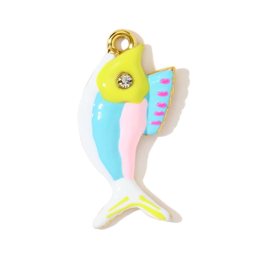 1 colgante de acero inoxidable con diseño de pez glamuroso para mujer 