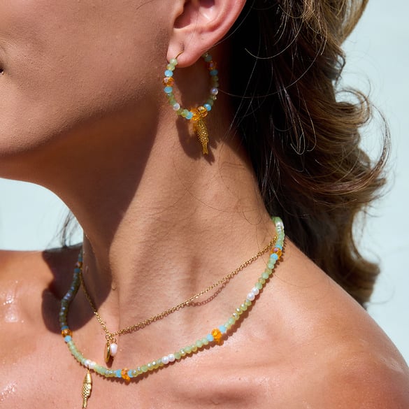 1 Piece Ethereal Beads Stainless Steel Gold Color Women's Jewelry Sets 2