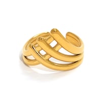 Gold color/One size/1件戒指 