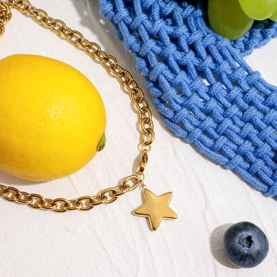 Star Stainless Steel Gold Color Pendant Necklaces h5 Picture4
