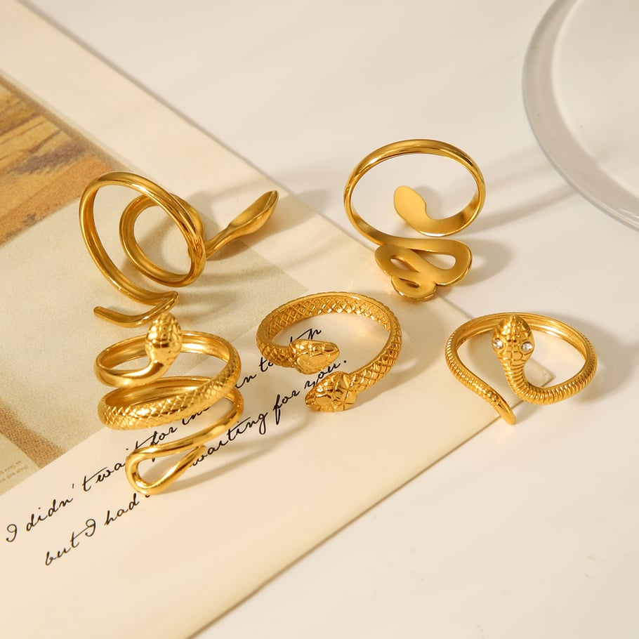 1 Piece Simple Series Daily Snake Stainless Steel  Statement Rings Picture7