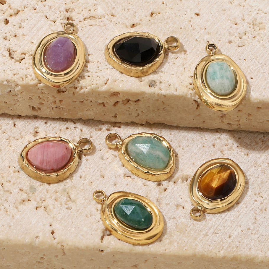 1 Piece Classic Series Rectangle Natural Stones Women's Pendants Picture4
