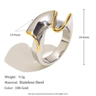 Twisted Line Ring - Two Tone/number 6 
