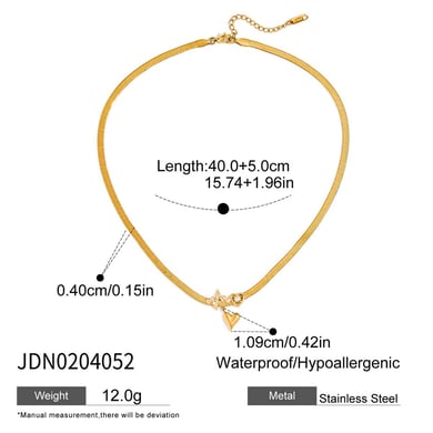 Conjunto de joyería para mujer de acero inoxidable color dorado con forma de corazón de 1 pieza h5 