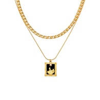 P584-Collana doppio strato oro 39+5cm 