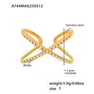 A744-Gold 5A Zircon Ring/No.7 Picture3