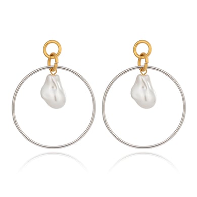 1 paio di orecchini pendenti con perle color oro in acciaio inossidabile h5 Immagine6
