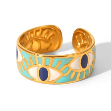 1 Piece Simple  Daily Mixed Color Stainless Steel  Gold Color  Statement Rings h5 