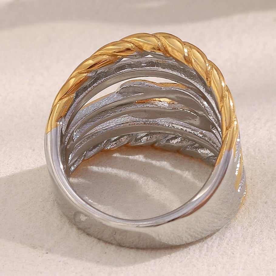 1 Piece Simple Series Casual Mixed Color Stainless Steel Statement Rings Picture4