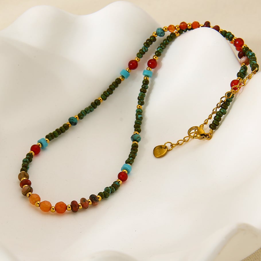 1 Piece Classic Natural Stones Beaded Necklace h5Picture3