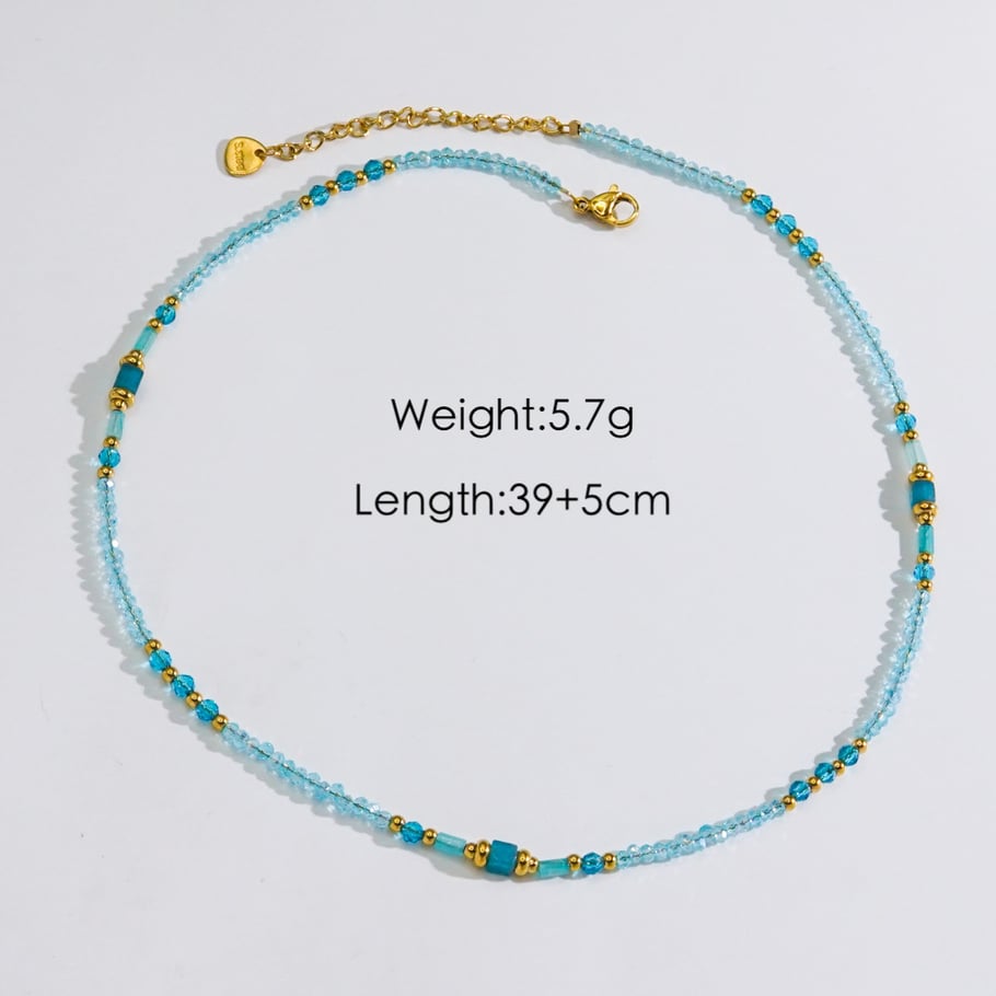 Sweet Elegant Stainless Steel Women‘s Beaded Necklaces 