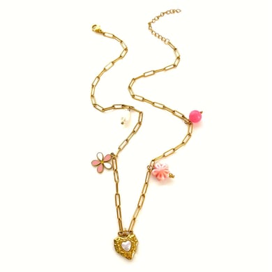 Collana con ciondolo color oro in acciaio inossidabile oceanico da 1 pezzo h5 