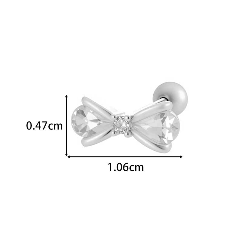 1 stuk strikknoop koper goudkleurige zirkoon piercing oorbel Afbeelding2